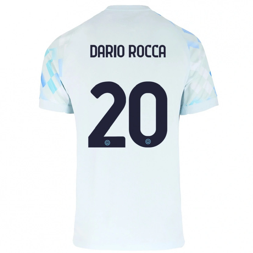 Danxen Barn Edoardo Dario Rocca #20 Vit Blå Bortatröja Matchtröjor 2025/26 Tröjor T-Tröja