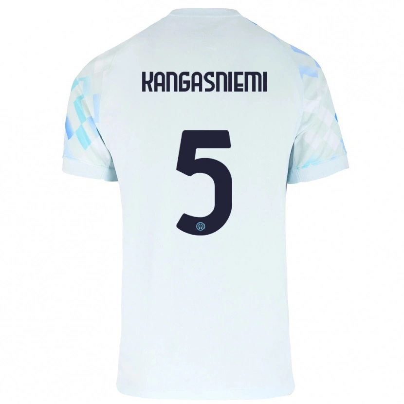 Danxen Barn Ilari Kangasniemi #5 Vit Blå Bortatröja Matchtröjor 2025/26 Tröjor T-Tröja