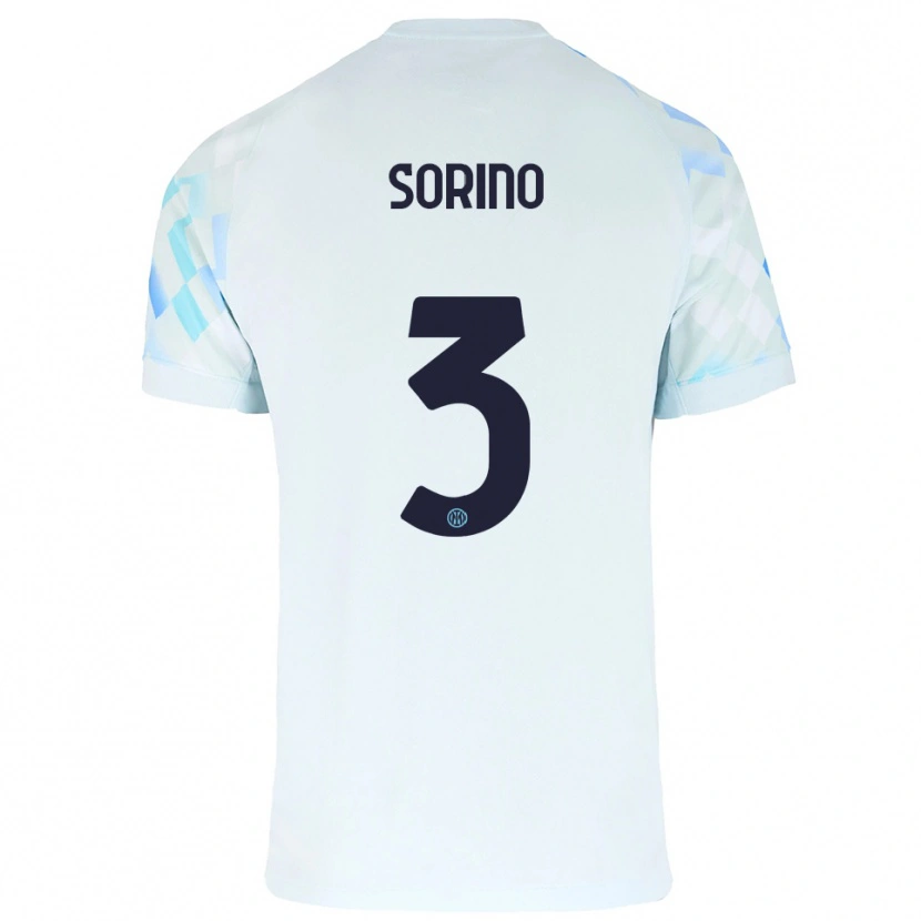 Danxen Barn Davide Sorino #3 Vit Blå Bortatröja Matchtröjor 2025/26 Tröjor T-Tröja