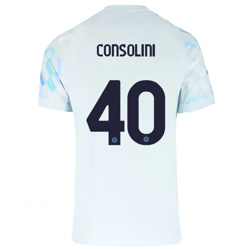 Danxen Barn Lidia Consolini #40 Vit Blå Bortatröja Matchtröjor 2025/26 Tröjor T-Tröja