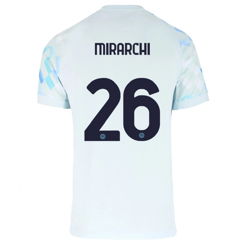 Danxen Barn Mattia Mirarchi #26 Vit Blå Bortatröja Matchtröjor 2025/26 Tröjor T-Tröja
