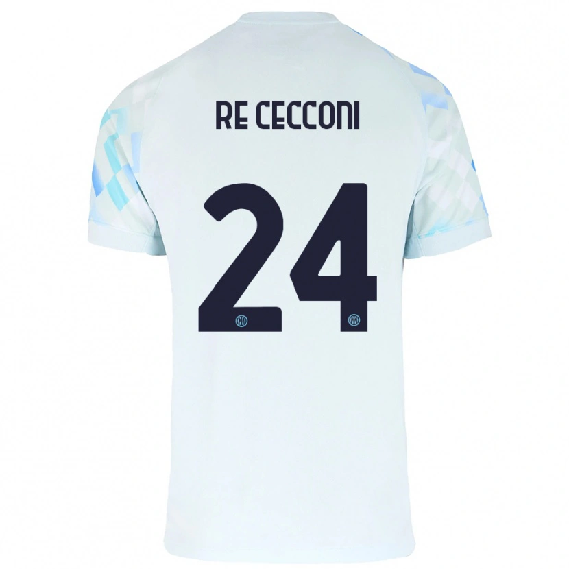 Danxen Barn Gabriele Re Cecconi #24 Vit Blå Bortatröja Matchtröjor 2025/26 Tröjor T-Tröja