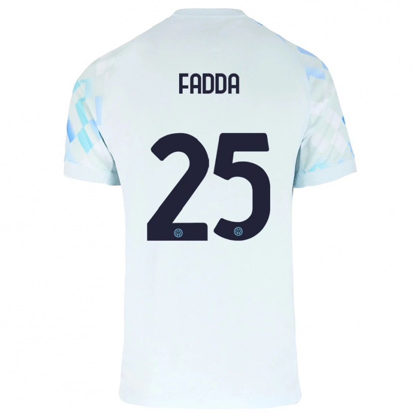 Danxen Barn Paola Fadda #25 Vit Blå Bortatröja Matchtröjor 2025/26 Tröjor T-Tröja