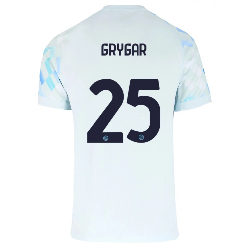 Danxen Barn Samuel Grygar #25 Vit Blå Bortatröja Matchtröjor 2025/26 Tröjor T-Tröja