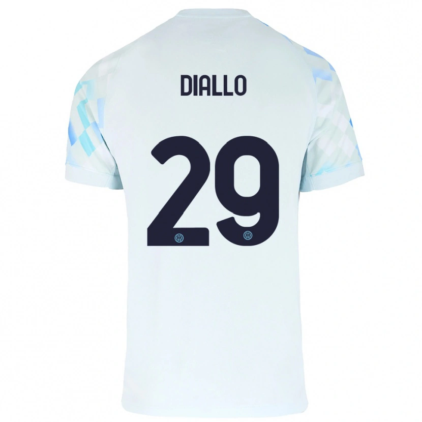 Danxen Barn Oumar Diallo #29 Vit Blå Bortatröja Matchtröjor 2025/26 Tröjor T-Tröja