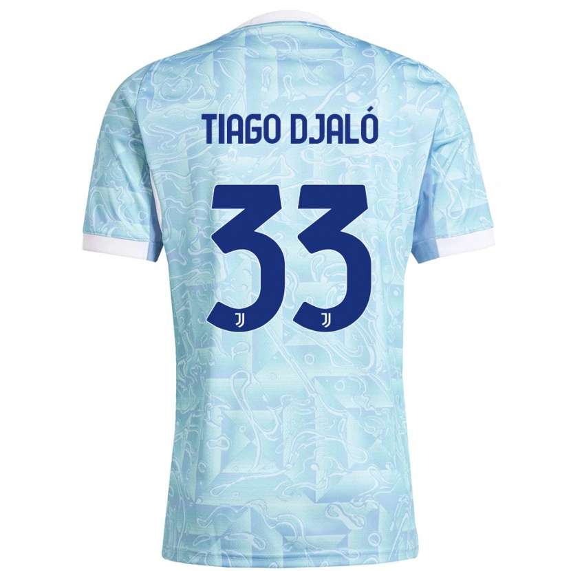 Danxen Barn Tiago Djaló #33 Himmelsblå Gul Bortatröja Matchtröjor 2025/26 Tröjor T-Tröja