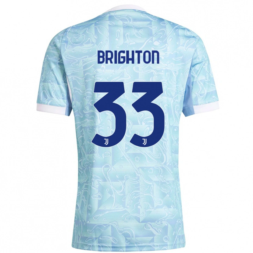 Danxen Barn Abi Brighton #33 Himmelsblå Gul Bortatröja Matchtröjor 2025/26 Tröjor T-Tröja