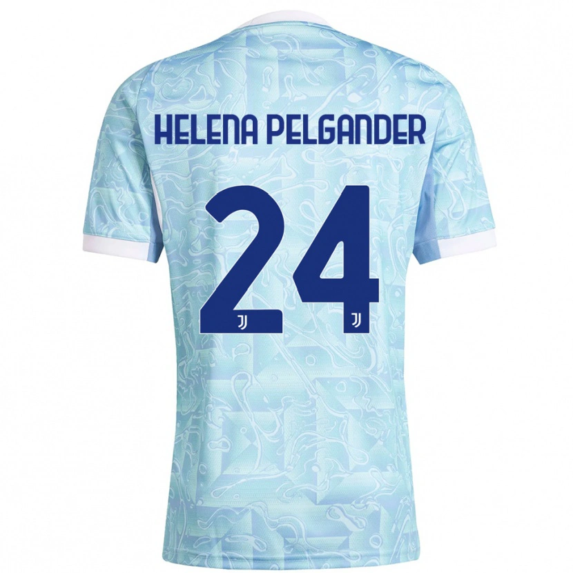 Danxen Barn Elsa Helena Pelgander #24 Himmelsblå Gul Bortatröja Matchtröjor 2025/26 Tröjor T-Tröja
