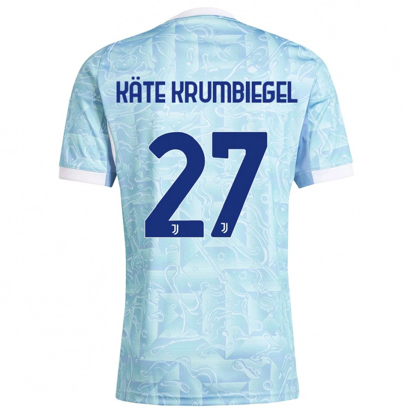 Danxen Barn Paulina Käte Krumbiegel #27 Himmelsblå Gul Bortatröja Matchtröjor 2025/26 Tröjor T-Tröja