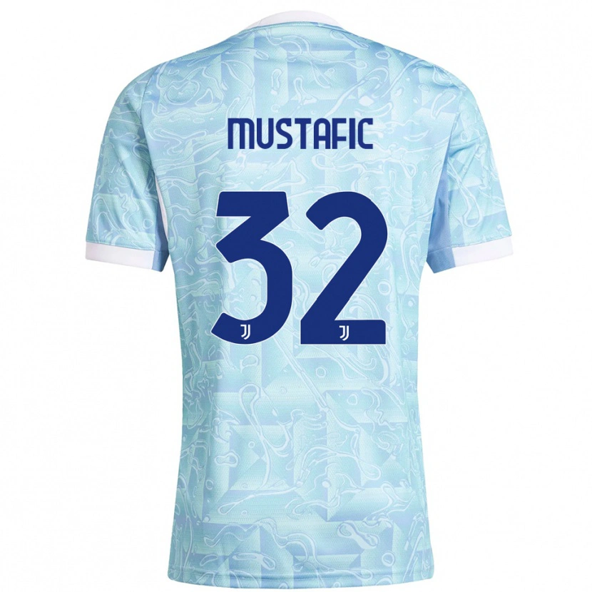 Danxen Barn Emma Mustafic #32 Himmelsblå Gul Bortatröja Matchtröjor 2025/26 Tröjor T-Tröja