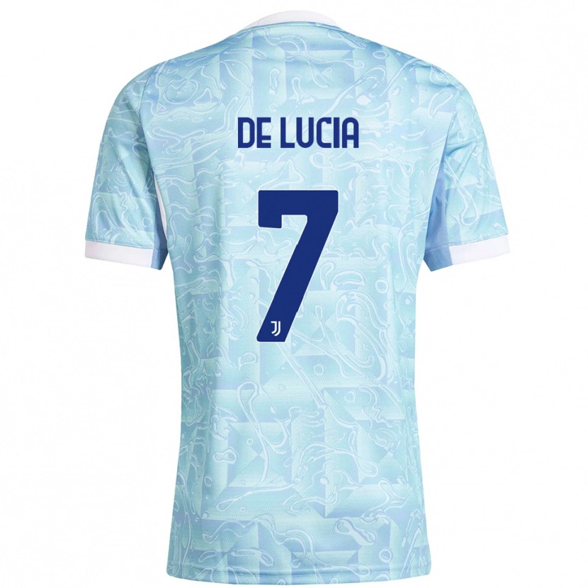 Danxen Barn Raffaele De Lucia #7 Himmelsblå Gul Bortatröja Matchtröjor 2025/26 Tröjor T-Tröja