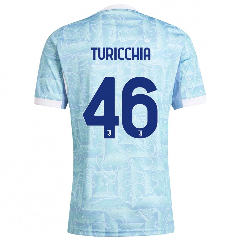 Danxen Barn Riccardo Turicchia #46 Himmelsblå Gul Bortatröja Matchtröjor 2025/26 Tröjor T-Tröja
