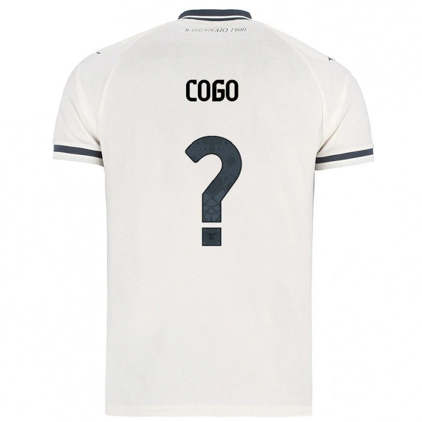 Danxen Barn Giovanni Cogo #0 Vit Marinblå Bortatröja Matchtröjor 2025/26 Tröjor T-Tröja
