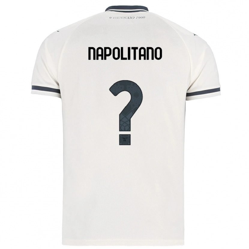 Danxen Barn Federico Napolitano #0 Vit Marinblå Bortatröja Matchtröjor 2025/26 Tröjor T-Tröja