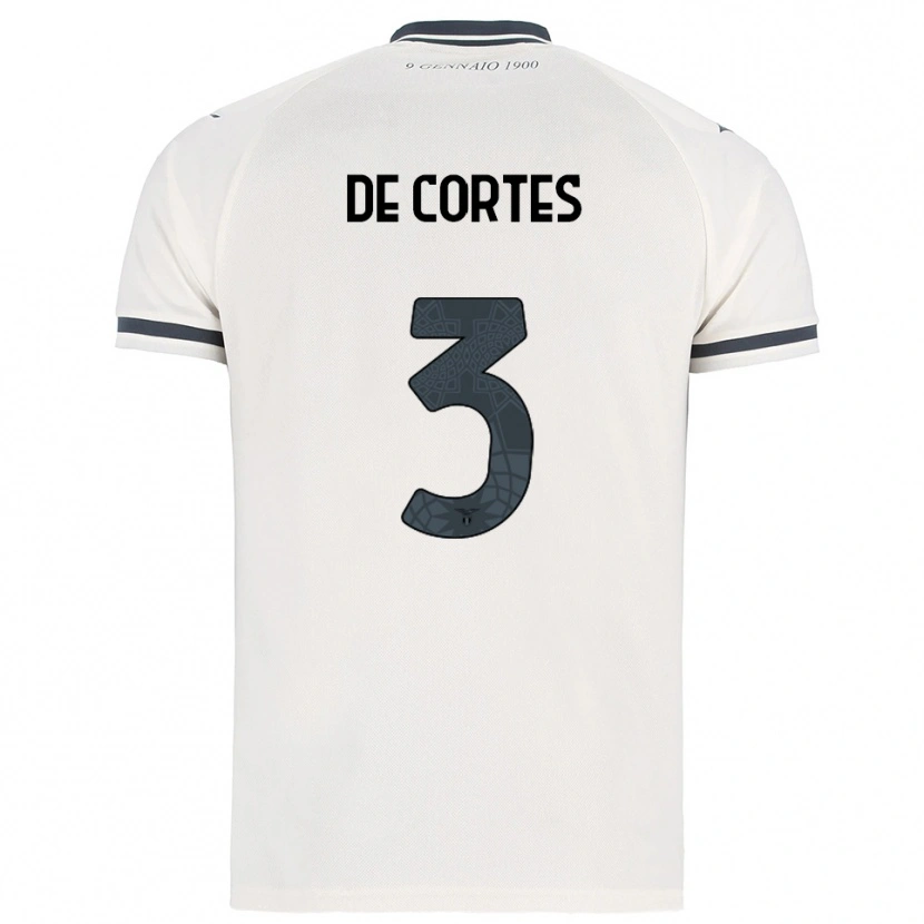 Danxen Barn Alessandro De Cortes #3 Vit Marinblå Bortatröja Matchtröjor 2025/26 Tröjor T-Tröja
