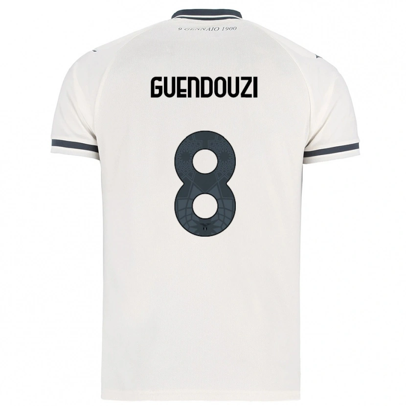 Danxen Barn Mattéo Guendouzi #8 Vit Marinblå Bortatröja Matchtröjor 2025/26 Tröjor T-Tröja