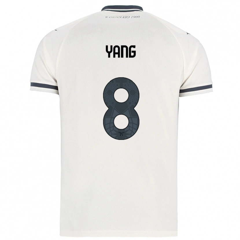 Danxen Barn Lina Yang #8 Vit Marinblå Bortatröja Matchtröjor 2025/26 Tröjor T-Tröja