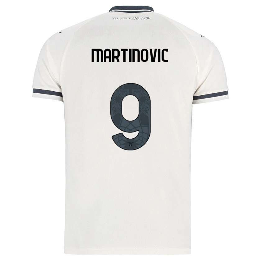 Danxen Barn Melania Martinovic #9 Vit Marinblå Bortatröja Matchtröjor 2025/26 Tröjor T-Tröja