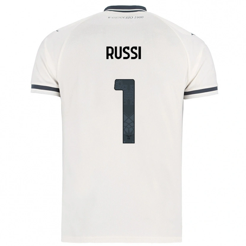 Danxen Barn Gabriele Russi #1 Vit Marinblå Bortatröja Matchtröjor 2025/26 Tröjor T-Tröja