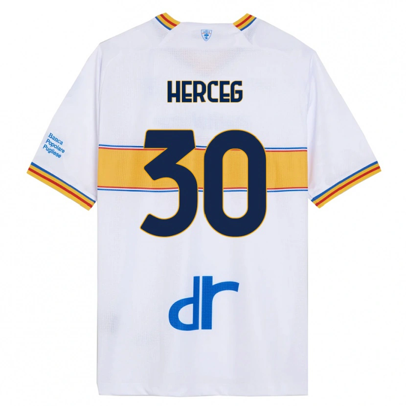 Danxen Barn Lovro Herceg #30 Vit Gul Bortatröja Matchtröjor 2025/26 Tröjor T-Tröja