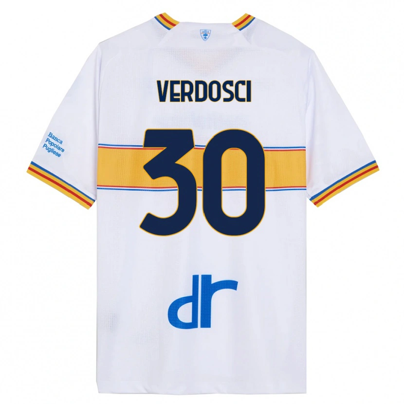 Danxen Barn Simone Verdosci #30 Vit Gul Bortatröja Matchtröjor 2025/26 Tröjor T-Tröja