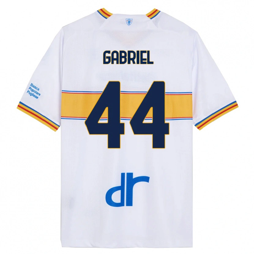 Danxen Barn Tiago Gabriel #44 Vit Gul Bortatröja Matchtröjor 2025/26 Tröjor T-Tröja
