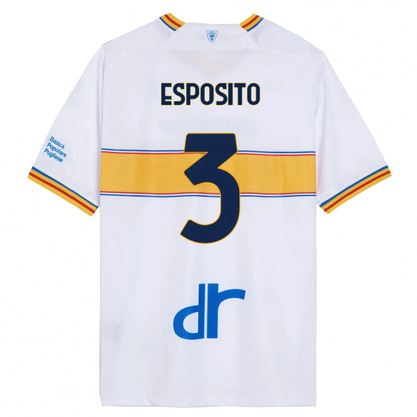 Danxen Barn Sebastian Esposito #3 Vit Gul Bortatröja Matchtröjor 2025/26 Tröjor T-Tröja