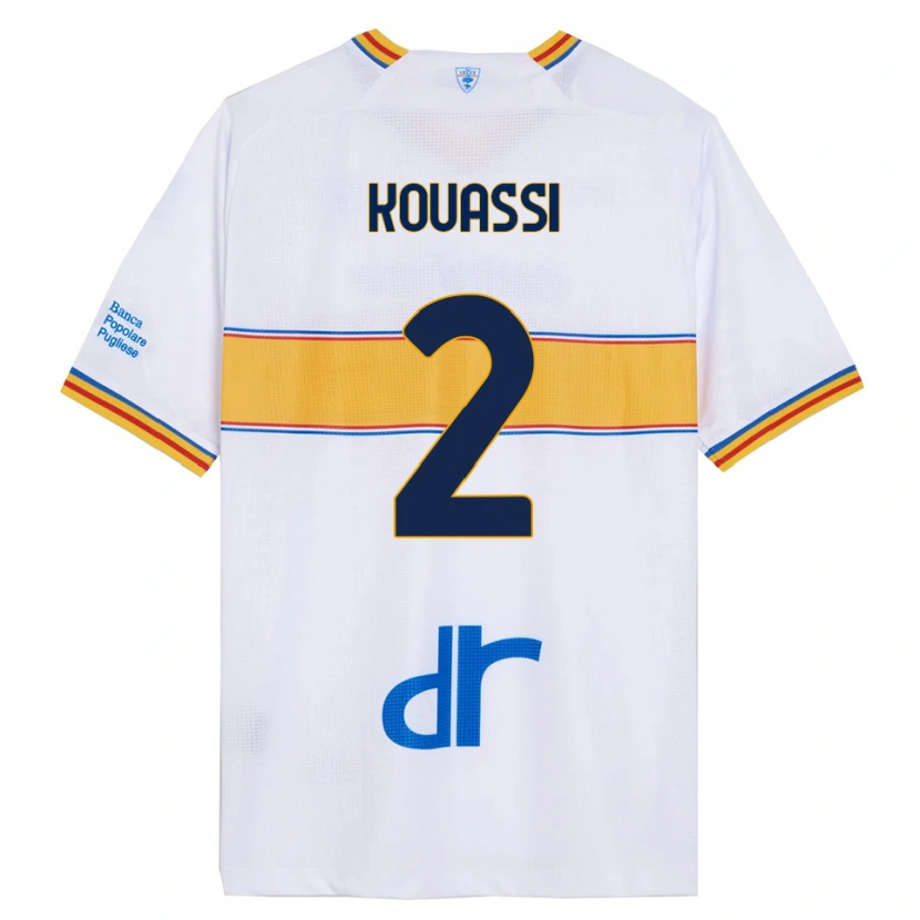 Danxen Barn Christ-Owen Kouassi #2 Vit Gul Bortatröja Matchtröjor 2025/26 Tröjor T-Tröja