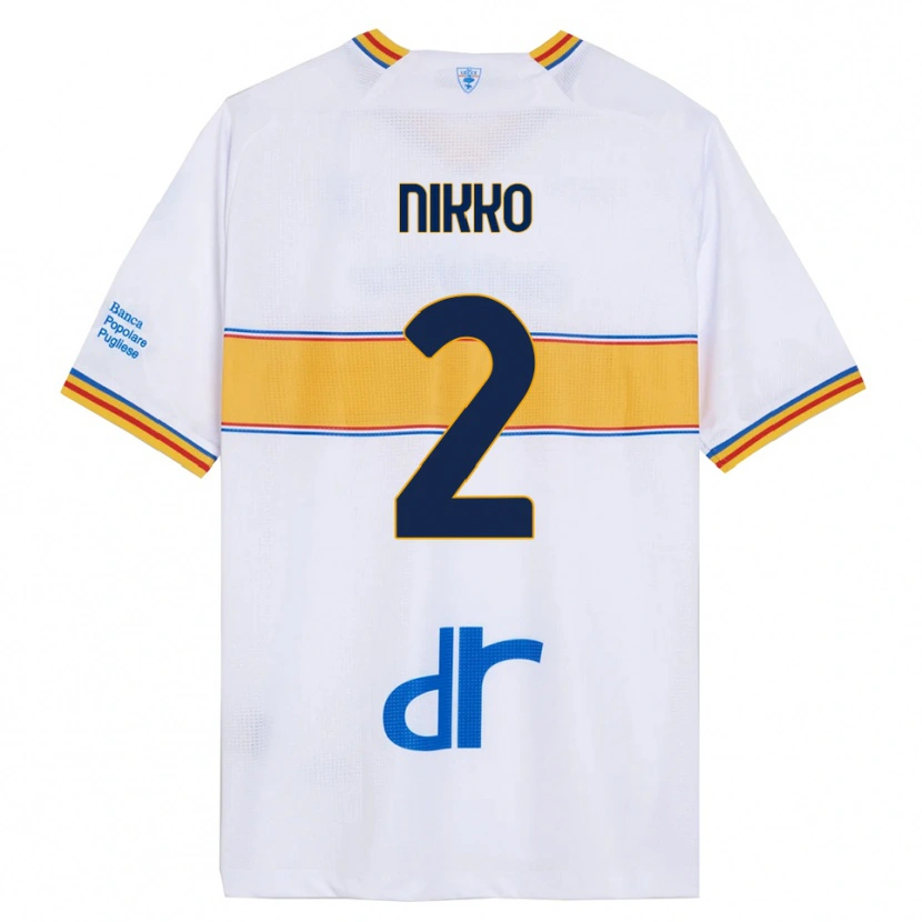 Danxen Barn Jimi Nikko #2 Vit Gul Bortatröja Matchtröjor 2025/26 Tröjor T-Tröja