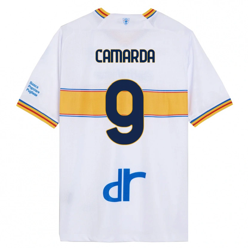 Danxen Barn Francesco Camarda #9 Vit Gul Bortatröja Matchtröjor 2025/26 Tröjor T-Tröja