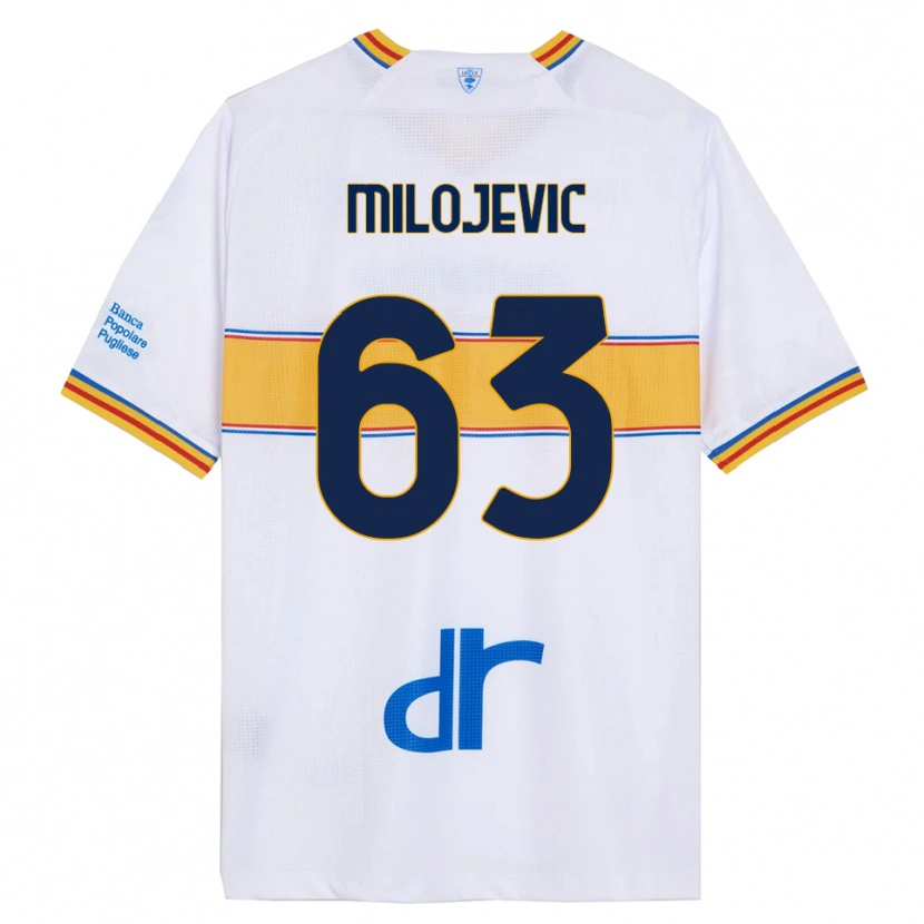Danxen Barn Nemanja Milojevic #63 Vit Gul Bortatröja Matchtröjor 2025/26 Tröjor T-Tröja