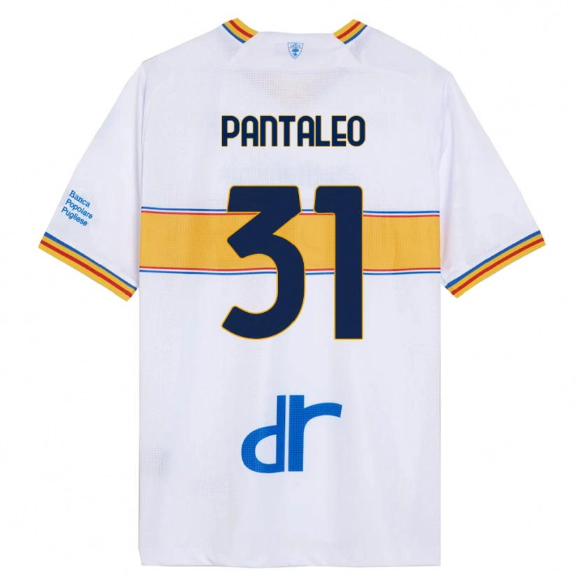 Danxen Barn Dario Pantaleo #31 Vit Gul Bortatröja Matchtröjor 2025/26 Tröjor T-Tröja