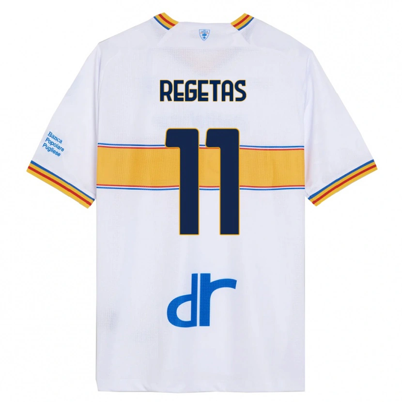 Danxen Barn Domagoj Regetas #11 Vit Gul Bortatröja Matchtröjor 2025/26 Tröjor T-Tröja