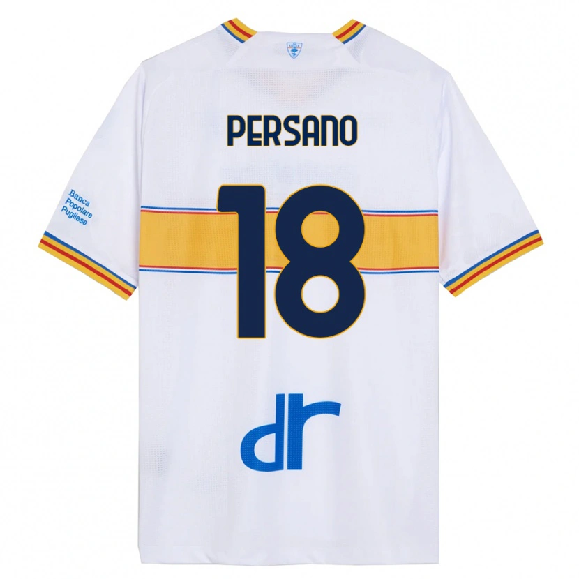 Danxen Barn Emanuele Persano #18 Vit Gul Bortatröja Matchtröjor 2025/26 Tröjor T-Tröja