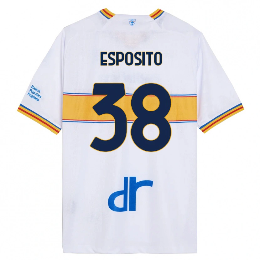 Danxen Barn Pasquale Esposito #38 Vit Gul Bortatröja Matchtröjor 2025/26 Tröjor T-Tröja
