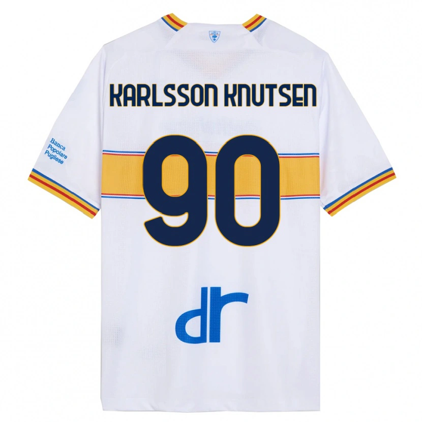 Danxen Barn Storm Karlsson Knutsen #90 Vit Gul Bortatröja Matchtröjor 2025/26 Tröjor T-Tröja