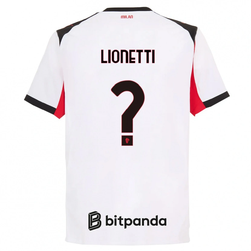 Danxen Barn Francesco Lionetti #0 Vit Svart Bortatröja Matchtröjor 2025/26 Tröjor T-Tröja