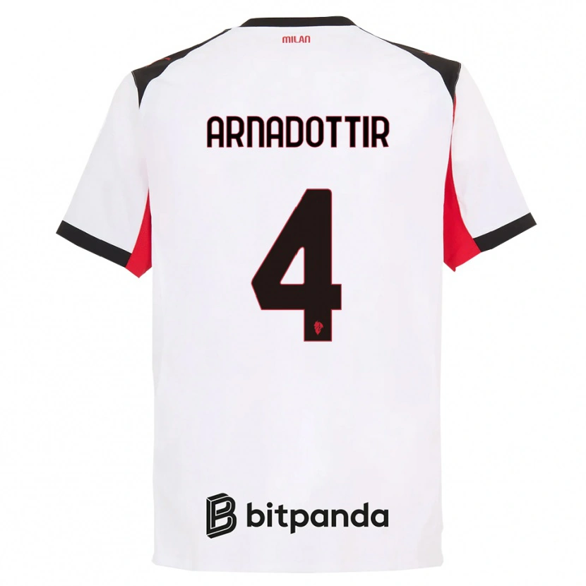 Danxen Barn Guony Arnadottir #4 Vit Svart Bortatröja Matchtröjor 2025/26 Tröjor T-Tröja
