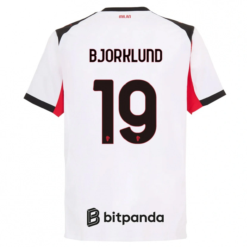 Danxen Barn Lukas Bjorklund #19 Vit Svart Bortatröja Matchtröjor 2025/26 Tröjor T-Tröja