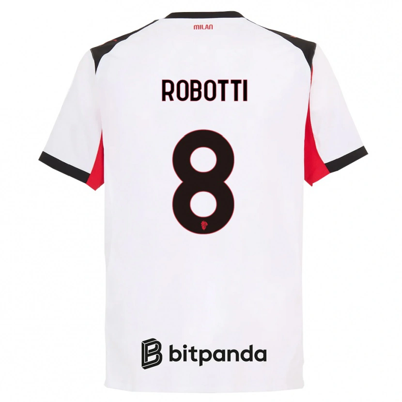 Danxen Barn Giovanni Robotti #8 Vit Svart Bortatröja Matchtröjor 2025/26 Tröjor T-Tröja
