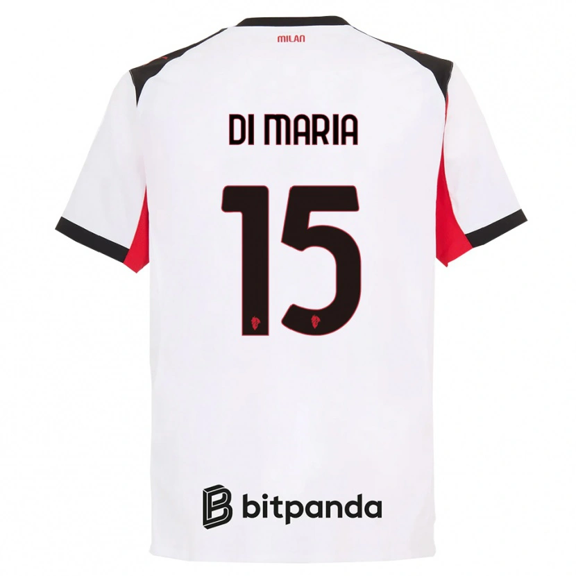 Danxen Barn Alessandro Di Maria #15 Vit Svart Bortatröja Matchtröjor 2025/26 Tröjor T-Tröja
