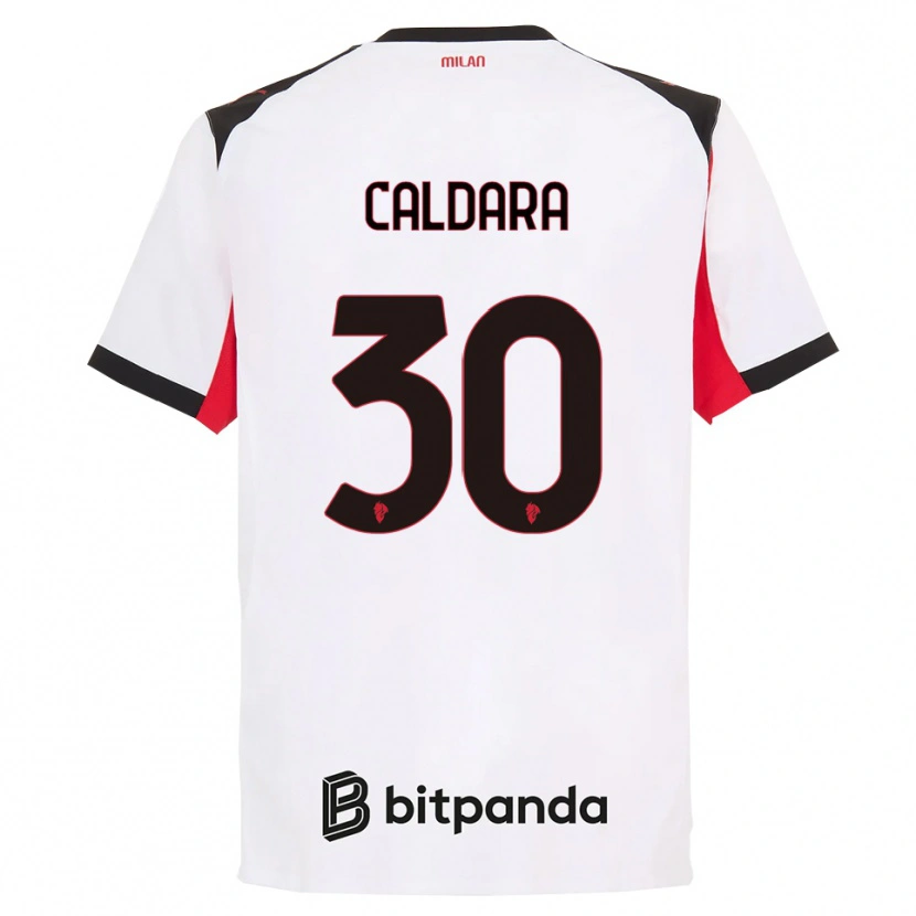 Danxen Barn Mattia Caldara #30 Vit Svart Bortatröja Matchtröjor 2025/26 Tröjor T-Tröja
