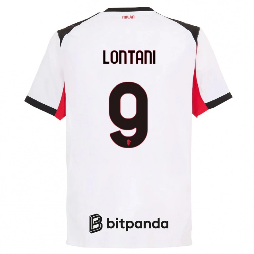 Danxen Barn Simone Lontani #9 Vit Svart Bortatröja Matchtröjor 2025/26 Tröjor T-Tröja