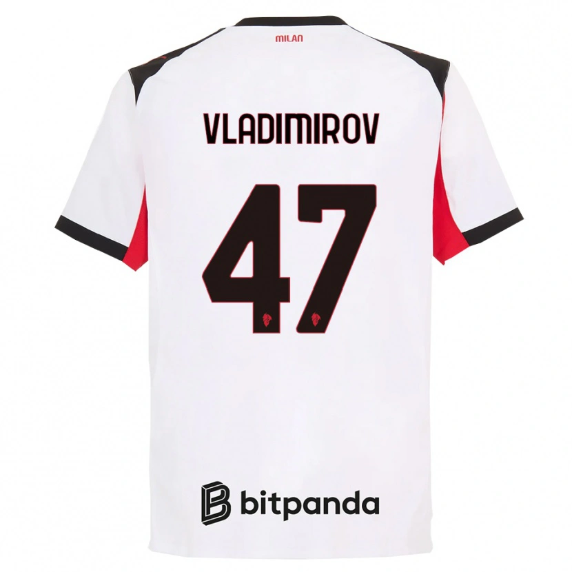 Danxen Barn Valeri Vladimirov #47 Vit Svart Bortatröja Matchtröjor 2025/26 Tröjor T-Tröja