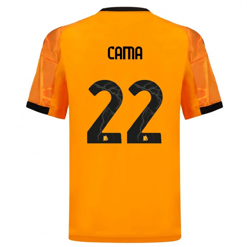 Danxen Barn Cristian Cama #22 Orange Svart Bortatröja Matchtröjor 2025/26 Tröjor T-Tröja