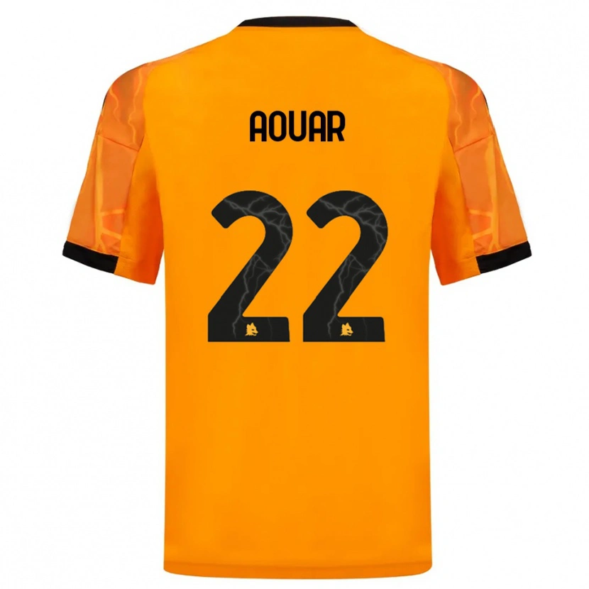Danxen Barn Houssem Aouar #22 Orange Svart Bortatröja Matchtröjor 2025/26 Tröjor T-Tröja