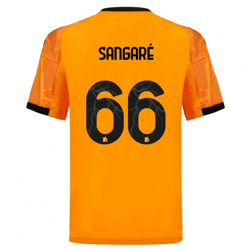 Danxen Barn Buba Sangaré #66 Orange Svart Bortatröja Matchtröjor 2025/26 Tröjor T-Tröja