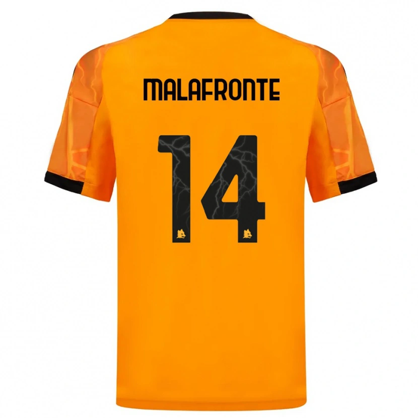 Danxen Barn Matteo Malafronte #14 Orange Svart Bortatröja Matchtröjor 2025/26 Tröjor T-Tröja