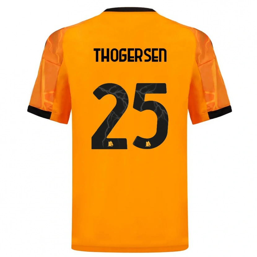 Danxen Barn Frederikke Skjødt Thøgersen #25 Orange Svart Bortatröja Matchtröjor 2025/26 Tröjor T-Tröja