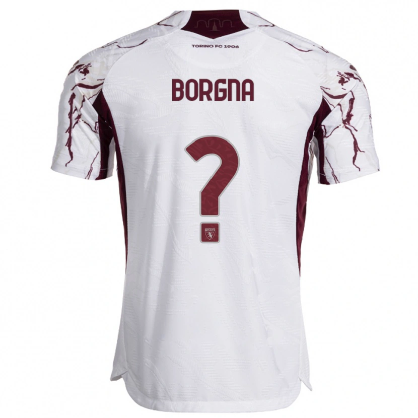 Danxen Barn Federico Borgna #0 Vit Vinröd Bortatröja Matchtröjor 2025/26 Tröjor T-Tröja
